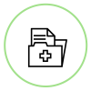 medical folder icon with green circle border