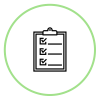 checklist icon with green circle border